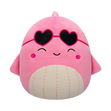 Squishmallows Original 7.5" Val the Pink Whale with Heart Sunglasses - Valentine's Day Plush