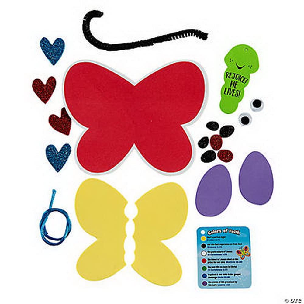 Fun Express Salvation Story Butterfly Bible Kit & Pen Set - DIY Religious Crafts for Kids - Ideal for Sunday School Activities Church Classes