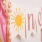 You Are My Sunshine High Chair Banner,Sun Themed First Birthday Party Decorations For Girl, Modern Sun One Garland For High Chair, Ribbon Tutu Skirt