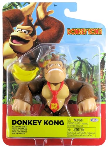 Nintendo World of Super Mario 2023 4-inch Action Figure Donkey Kong with Bananas