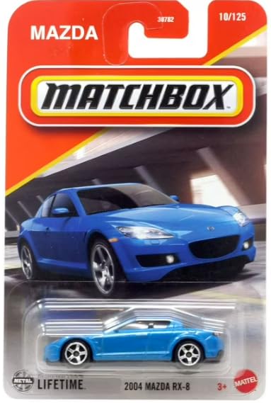 Matchbox Mazda RX-8, 1:64 Scale Diecast Car, Blue, 10/125