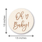 1.5-Inch Round Oh Baby Stickers - Set of 60 (Latte)