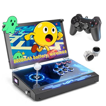 2026 Upgraded Portable Arcade Machine Pandora Box - 2D3D Retro Gaming Console, 8000mAh Battery, Includes Extra Gamepad, Plug & Play Console with