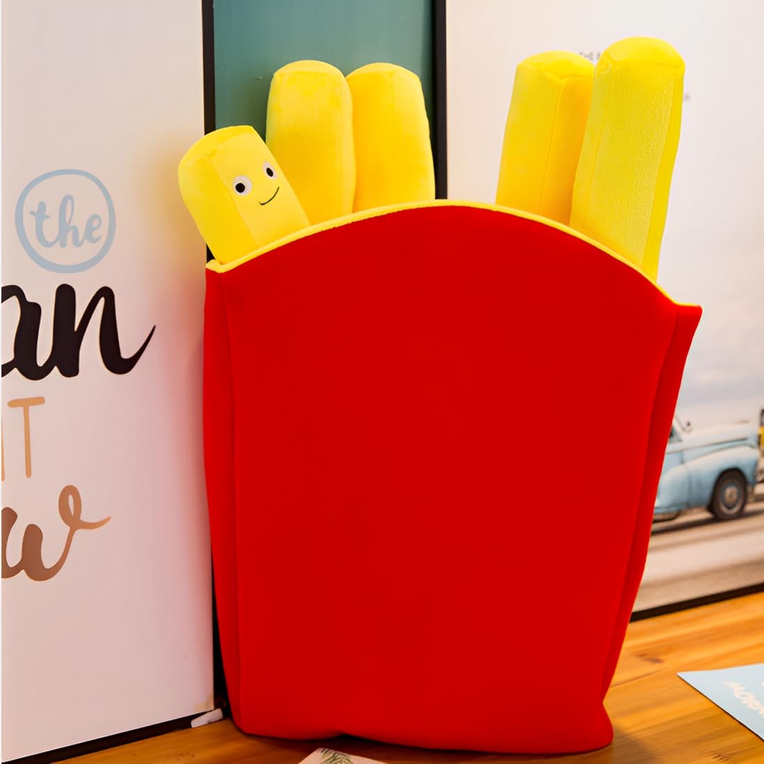 JPORSHU Hamburger French Fries Plush Pillow?16 inches Food Plush Stuffed Pillow?Soft Sofa Cushion Plushie Toy?Cartoon Toy Pillow Gifts for Kids