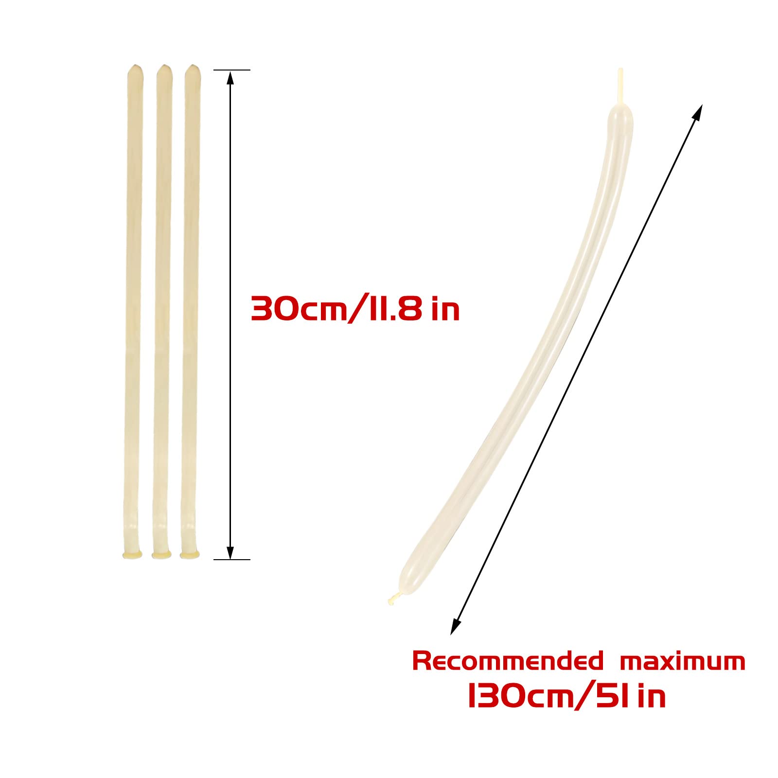 KAWKALSH 260 Clear Long Balloons for Animals, Thickening Skinny Latex Twisting for Arch Modeling Magic Clown Birthday Wedding Party Decorations 100pcs