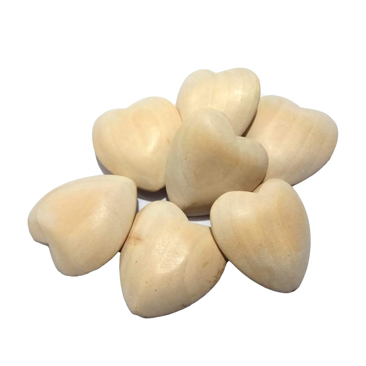 10pcs Natural 40mm Unfinished Wood Hearts Beads with Holes Eco-Friendly Wooden Handing Materials DIY Beading Craft Accessories (40mm 10pcs)