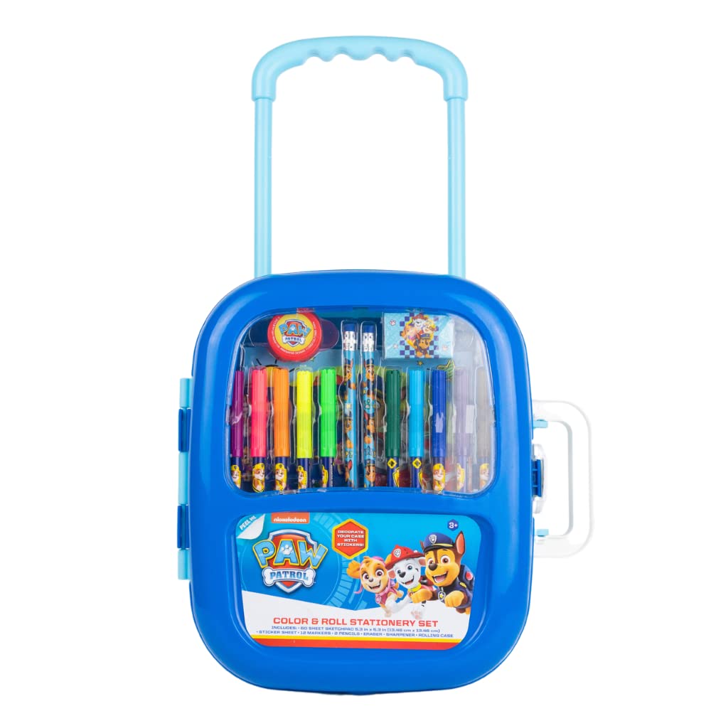Innovative Designs Nickelodeon Paw Patrol Color and Roll Activity Set with Carrying Case, Stickers, & Art Supplies