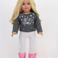 Sophia's 6 Piece Sweater, Skirt and Accessories Outfit Set for 18'' Dolls, Gray and White