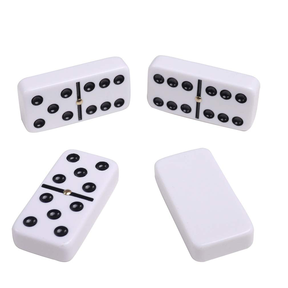 Silverman & Co. Double 6 Large White Domino Set - Green Case