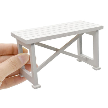 iLAND Dollhouse Furniture of Wooden Table for Doll House Garden Decor, Miniature Dollhouse Accessories Tiny Table Model on 1/12 Scale