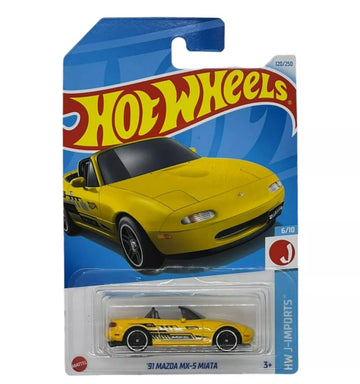 Hot Wheels 91 Mazda MX-5 Miata, Yellow, HW J-Imports 6/10