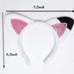 Atvscay Cat Ears Headband Birthday Party Headwear Shiny Flannelette Hair Hoop For Girl Halloween Costume (Elastic Headwear)