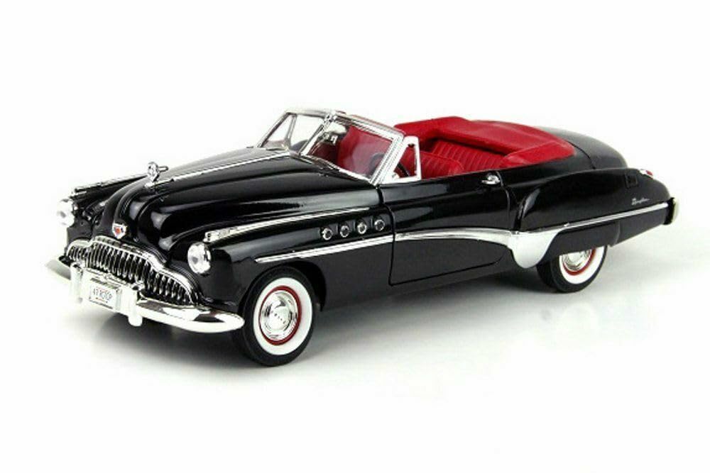 1949 Roadmaster Black with Red Interior 1/18 Diecast Model Car by Motormax 73116black