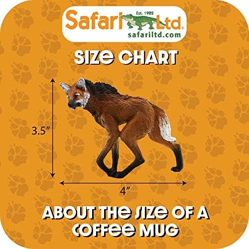 Safari Ltd. Maned Wolf Figurine - Realistic 4" Animal Figure - Educational Toy for Boys, Girls, and Kids Ages 3+