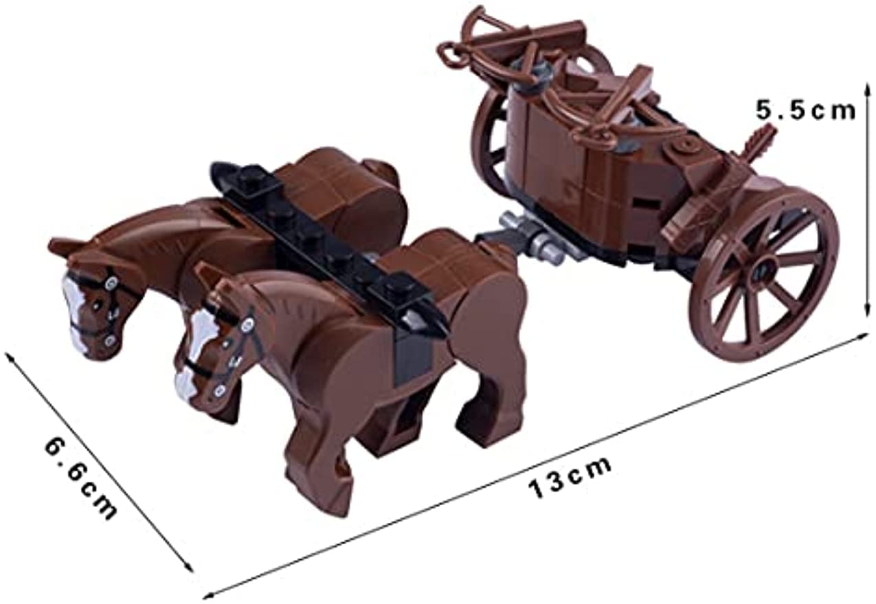 JOMIOD Medieval Figures Carriage Building Kit - Medieval Style War Horse Set Building Blocks - Carriage Chariot Bricks Model for Minifigures