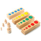 DANNI Upgraded Montessori Materials Colorful Socket Cylinder Preschool Intellectual Development Kids Educational Toys Children Gift (B)