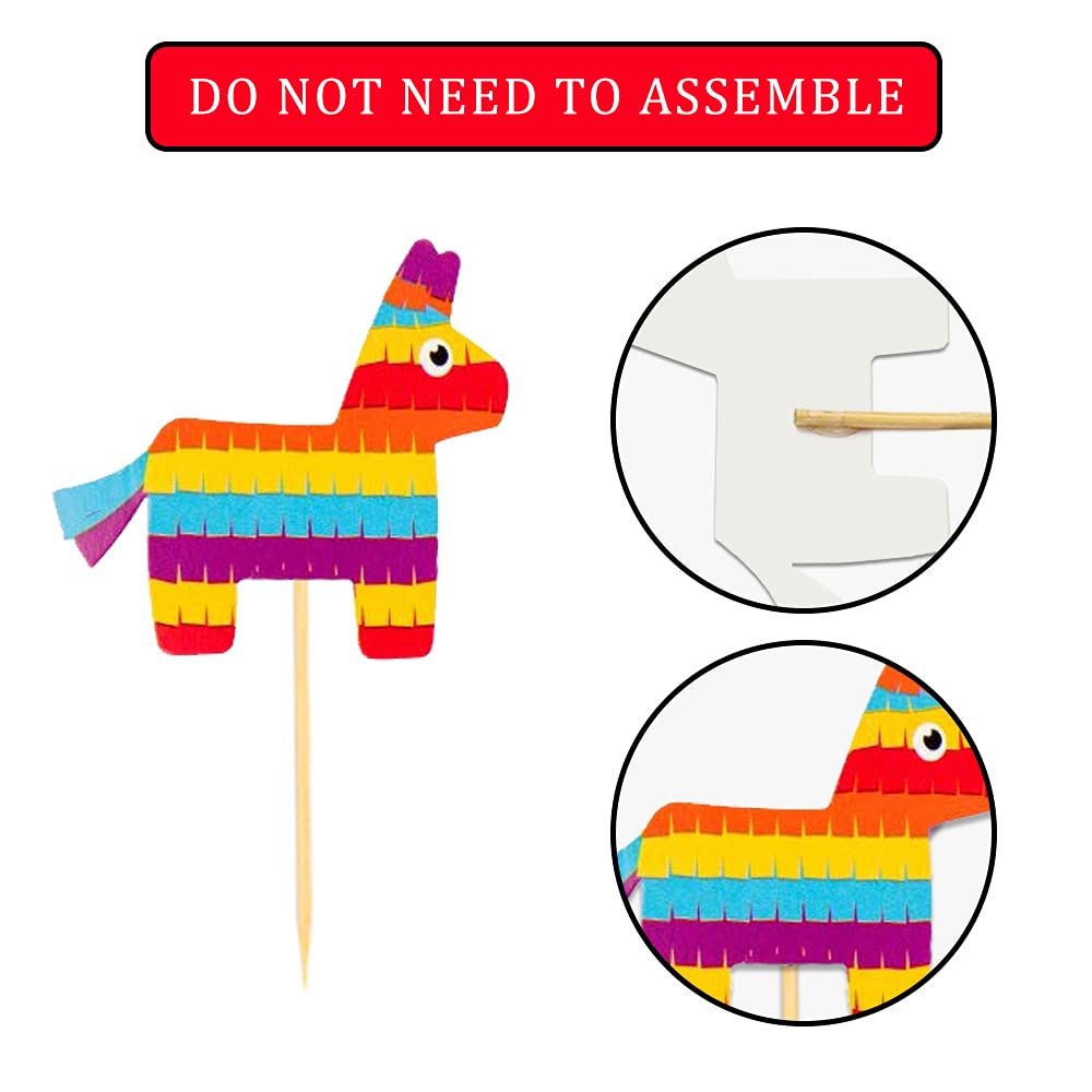 36 Pcs Fiesta Cupcake Toppers, Mexican Theme Cake Decoration