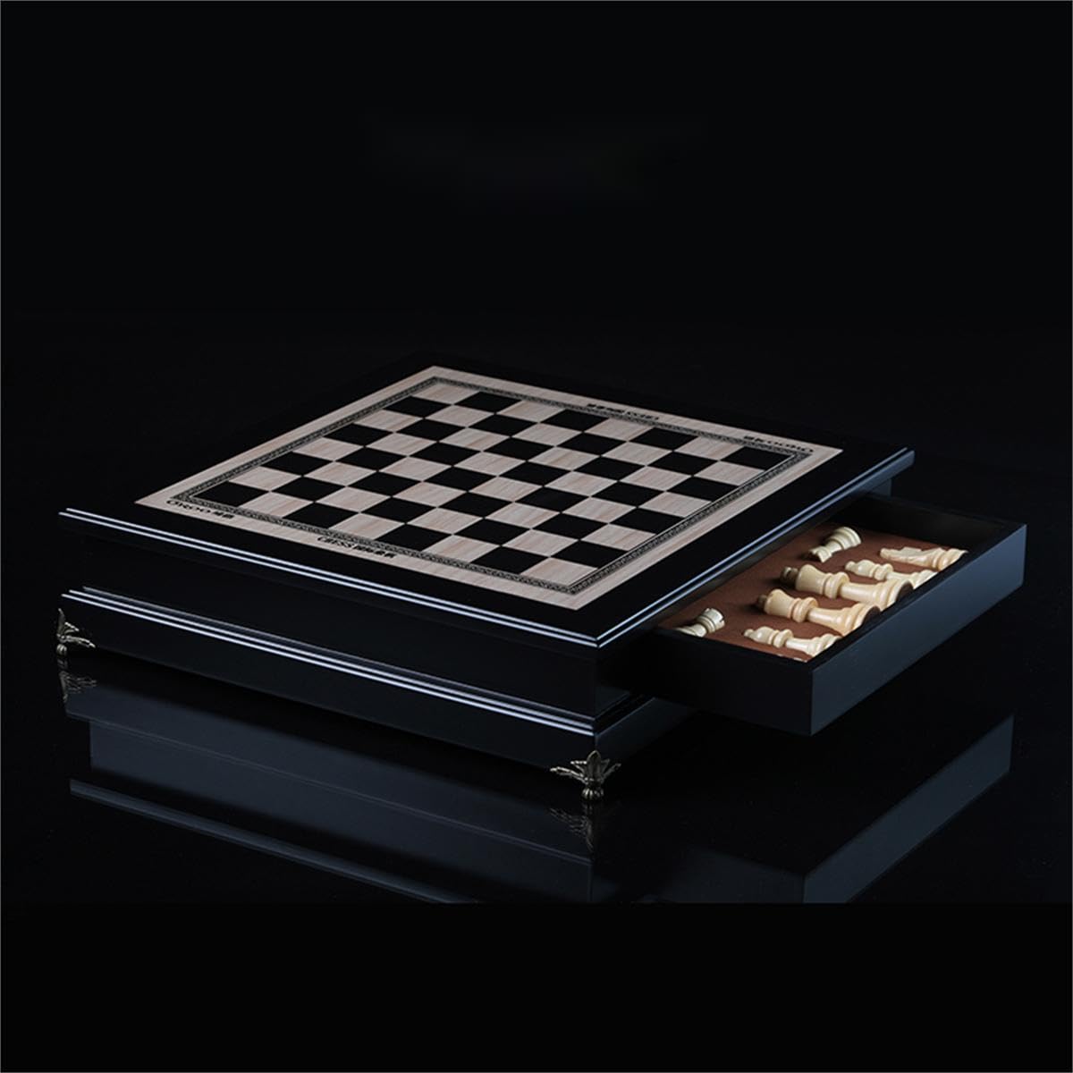 15 "Wooden Chess Set, Large Size Board, Built-in Storage Drawer - 2 Extra Queens - Wooden Chess Pieces - Gift wrap, Adult and Children's Board Games