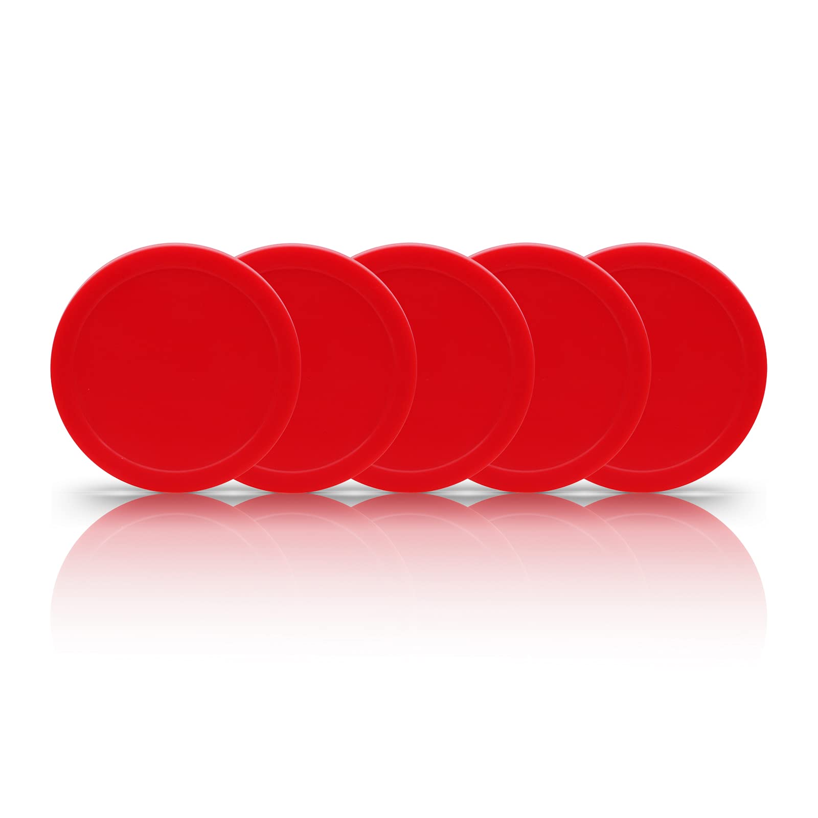 BERYLER 5 Pack Air Hockey Red Replacement, 2.5" in Diameter, Thicker Pucks for Game Tables, Accessories, Equipment