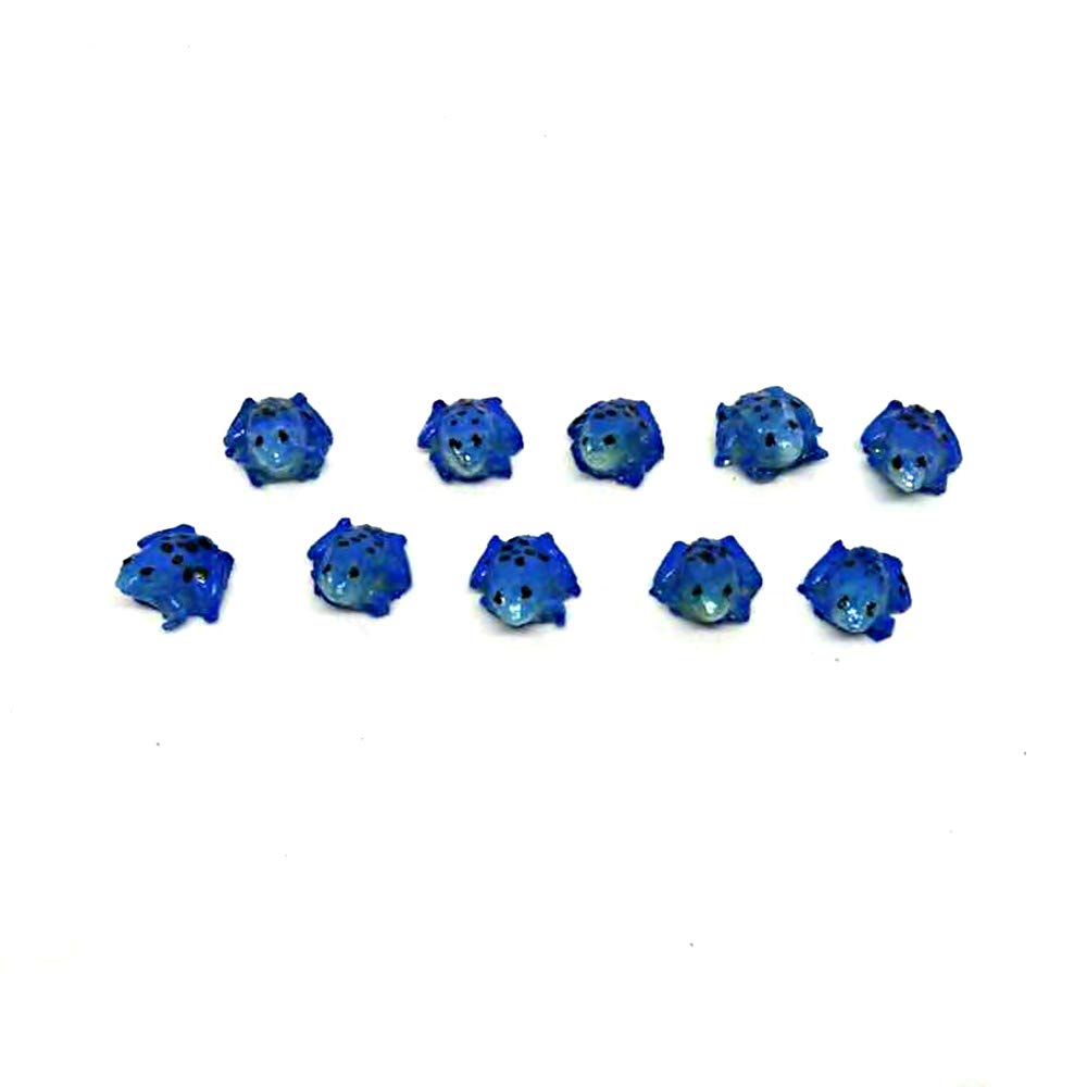An_Shop 10pcs Artificial Animal Accessories Clay Blue Frog Packs Miniature Figurine Mini Decorative for DIY Ornament Craft DIY Dollhouse