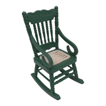 SXFSE Doll House Rocking Chair, 1:12 Scale Wooden Dollhouse Accessories Miniature Funiture Decor Model Play Toy