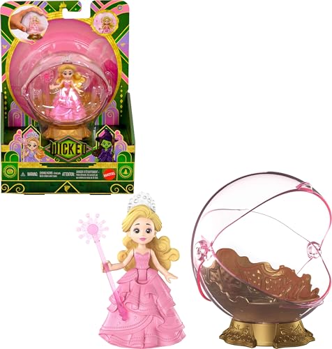 Mattel Universal Pictures’ Wicked Glinda’s Floating Bubble Toyset with Vehicle & Glinda Small Doll in Signature Look, Inspired by The Movie
