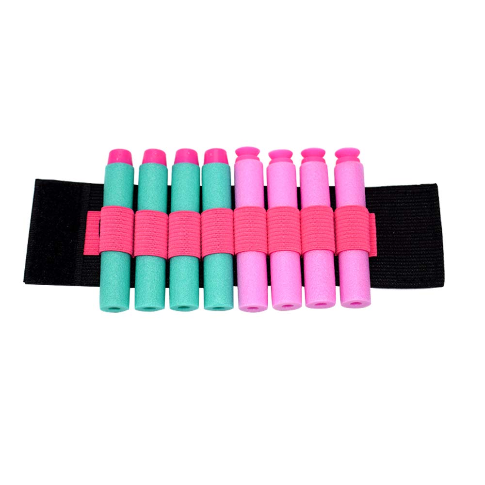 Girls Pink Tactical Vest Set with Gun for Nerf Rebelle and N-Strike Elite Series with 30 Refill Darts, Quick Reload Clip, Wrist Ammo Holder, Safety