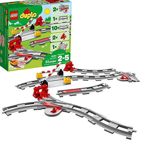 LEGO DUPLO Town Train Tracks Expansion Set 10882 - Building Block Railway Toys for Toddlers, Duplo Train Collection, Learning Through Play