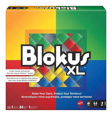 Mattel Games Blokus XL Board Games for Family Night, Brain Games for 2 to 4 Players, Oversized Board and Pieces (Amazon Exclusive)