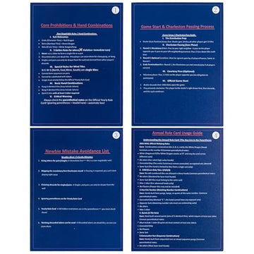 Rykovul 4 pcs Mahjong Shuffler Cards with Rules for American Tile Shuffler and Mixing Mah Jong Accessories Gift Party Supplies Waterproof Mahjong