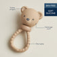 Itzy Ritzy Silicone Rattle Toy - Soothing Teething Toy with Soft Jingle Sound & Easy-Grip Textured Handle - for Ages 3 Months and Up (Bear)