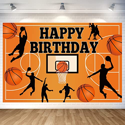 Basketball Themed Birthday Party Decoration Basketball Happy Birthday Backdrop Photo Background Banner Poster for Basketball Party Decorations Party