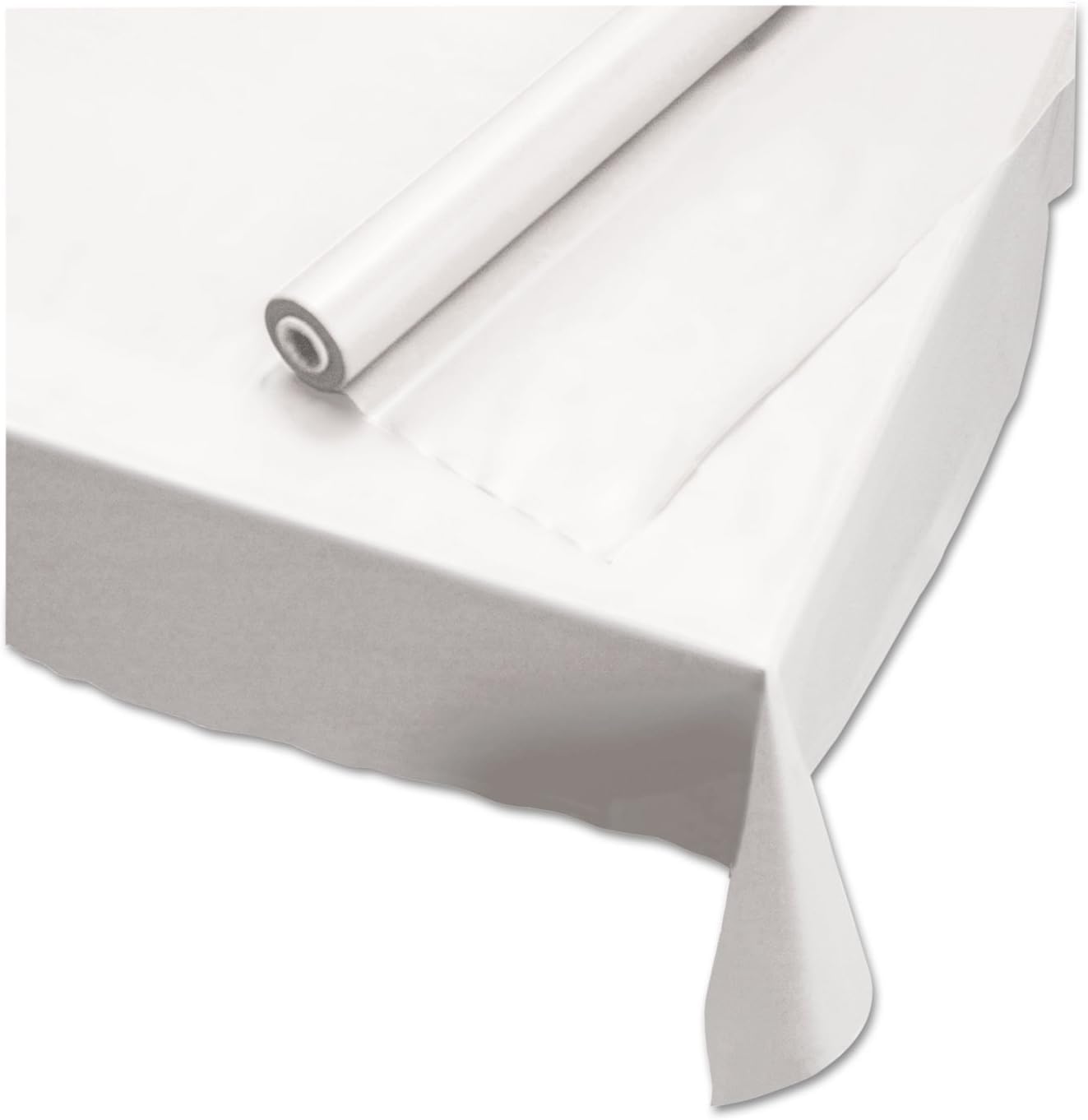 Hoffmaster Plastic Roll Tablecover, 40" X 100 Ft, White