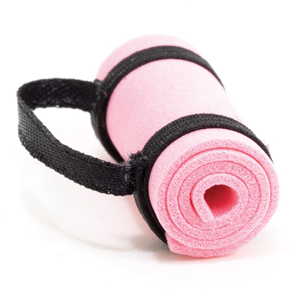 International Miniatures by Classics Dollhouse Miniature Pink Yoga Mat Exercise Fitness with Carrying Strap