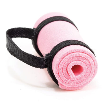 International Miniatures by Classics Dollhouse Miniature Pink Yoga Mat Exercise Fitness with Carrying Strap