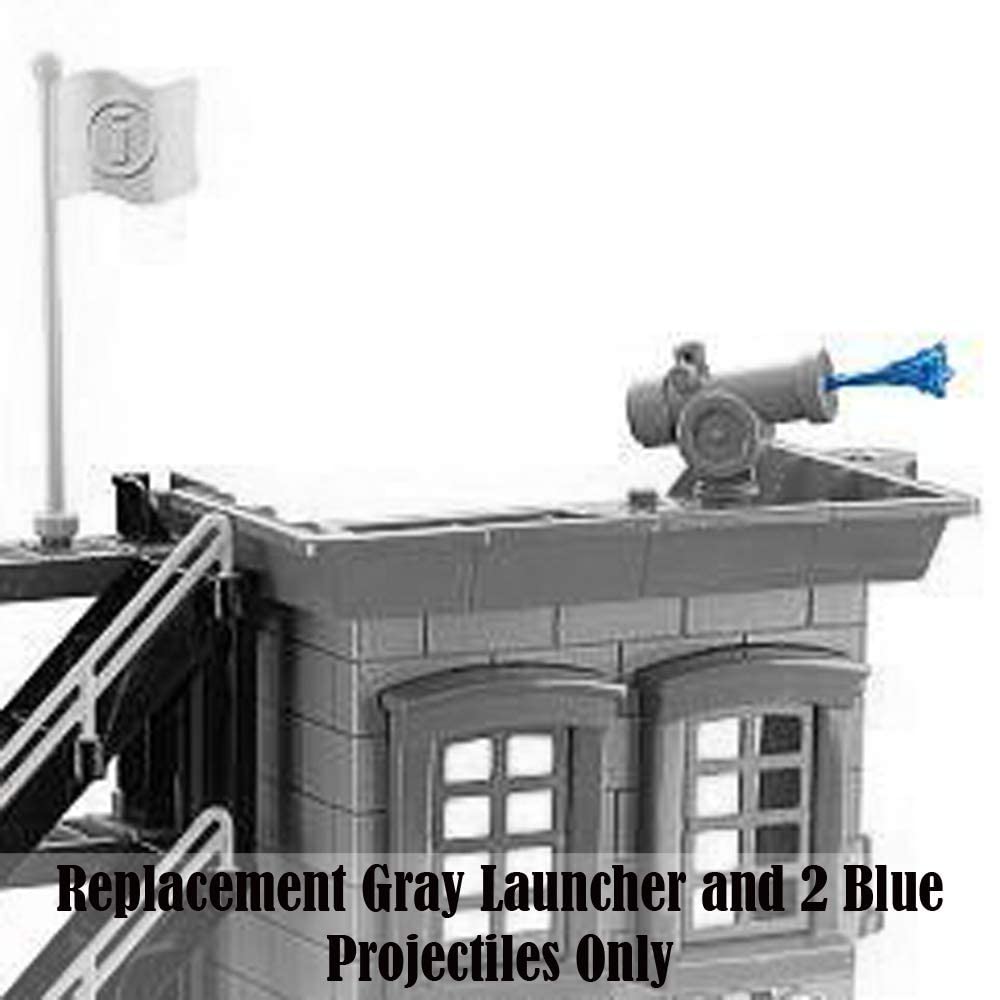 Replacement Parts for Rescue Heroes Firehouse - Fisher-Price Rescue Heroes Fire House Playset CDD69 ~ Replacement Gray Launcher and 2 Blue Projectiles