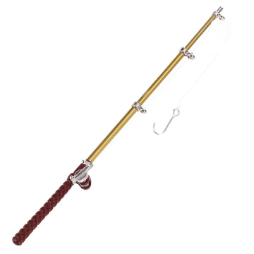 Gold 1/12 Miniature Fishing Pole Dollhouse Decoration Accessories?Miniature Fishing Pole?Dollhouse Accessories?Dollhouse Decor