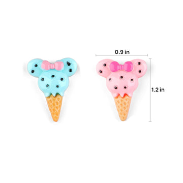 10Pcs Whimsical Mouse Ice Cream Cone Miniatures, 5 Assorted Designs, Resin Character Treats for Dollhouse Dessert Shop & Themed Party Scenes (Not