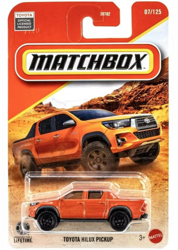 Matchbox Toyota Hilux Pickup [Orange] 07/125, 1:64 Scale Diecast Toy Vehicle