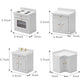Wooden Dollhouse Miniature Furniture Kitchen Play Cabinet Fridge Set Freely Combined 1/12 Scale