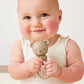Itzy Ritzy Silicone Rattle Toy - Soothing Teething Toy with Soft Jingle Sound & Easy-Grip Textured Handle - for Ages 3 Months and Up (Bear)