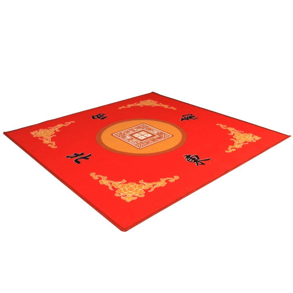 TJ Global Universal Mahjong/Paigow/Card/Game Table Cover 31.5" x 31.5" (80cm x 80cm) (Red)