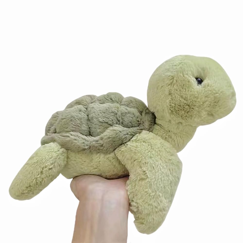 XIYUAN 13.8inch Weighted Plush Cute Turtle Stuffed Animals,Soft Sea Turtle Plush Toy, Green Tortoise Plushies Dolls Pillow Present for Kids, Babies