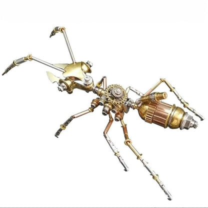 Steampunk Ant 3D Metal Puzzle Model Mechanical Kits 150+ Parts 2-3 Hours Build No Glue Assembly Cool Desk Decor Christmas & Birthday Gift for Adults