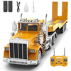 KIDMARKT 39.6" Giant RC Semi-Trailer Truck for Kids | 16-Channel Remote Control Transport Truck with Lights & Sounds, Rechargeable Construction