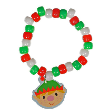 Craft County Christmas Bead Charm Bracelet Craft Kit - Makes 12 Bracelets - Festive Accessories for the Holidays (Festive Friends)