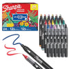 Sharpie Creative Markers, Combo Pack, Water-Based Acrylic, Bullet & Brush Tips, Assorted Colors Including Earth Tones, 24 Count - Works on Paper
