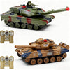 Fistone 1/24 RC Battle Tank Set - Remote Control T90 & Leopard Tanks with Realistic Sounds, Lights, Life Indicators, and Spray Effects - Military Toy