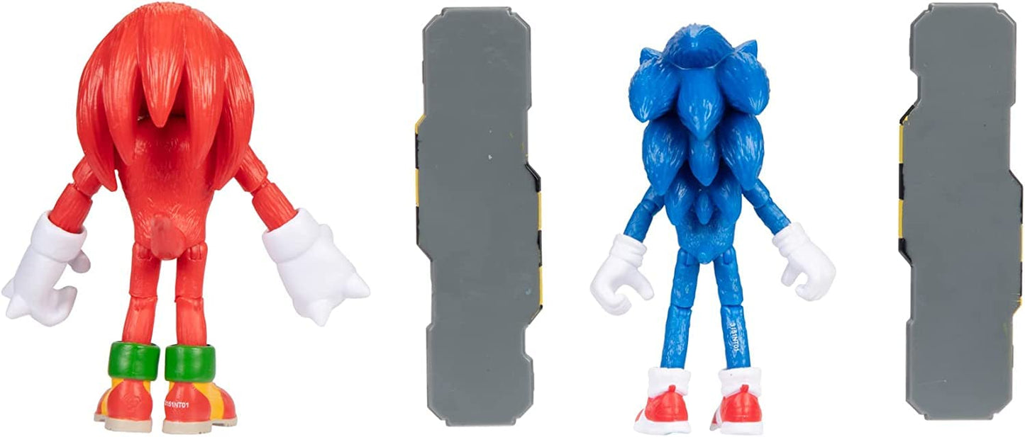 Sonic 2 Movie 4" Action Figure 2 Pack - Sonic & Knuckles, Red