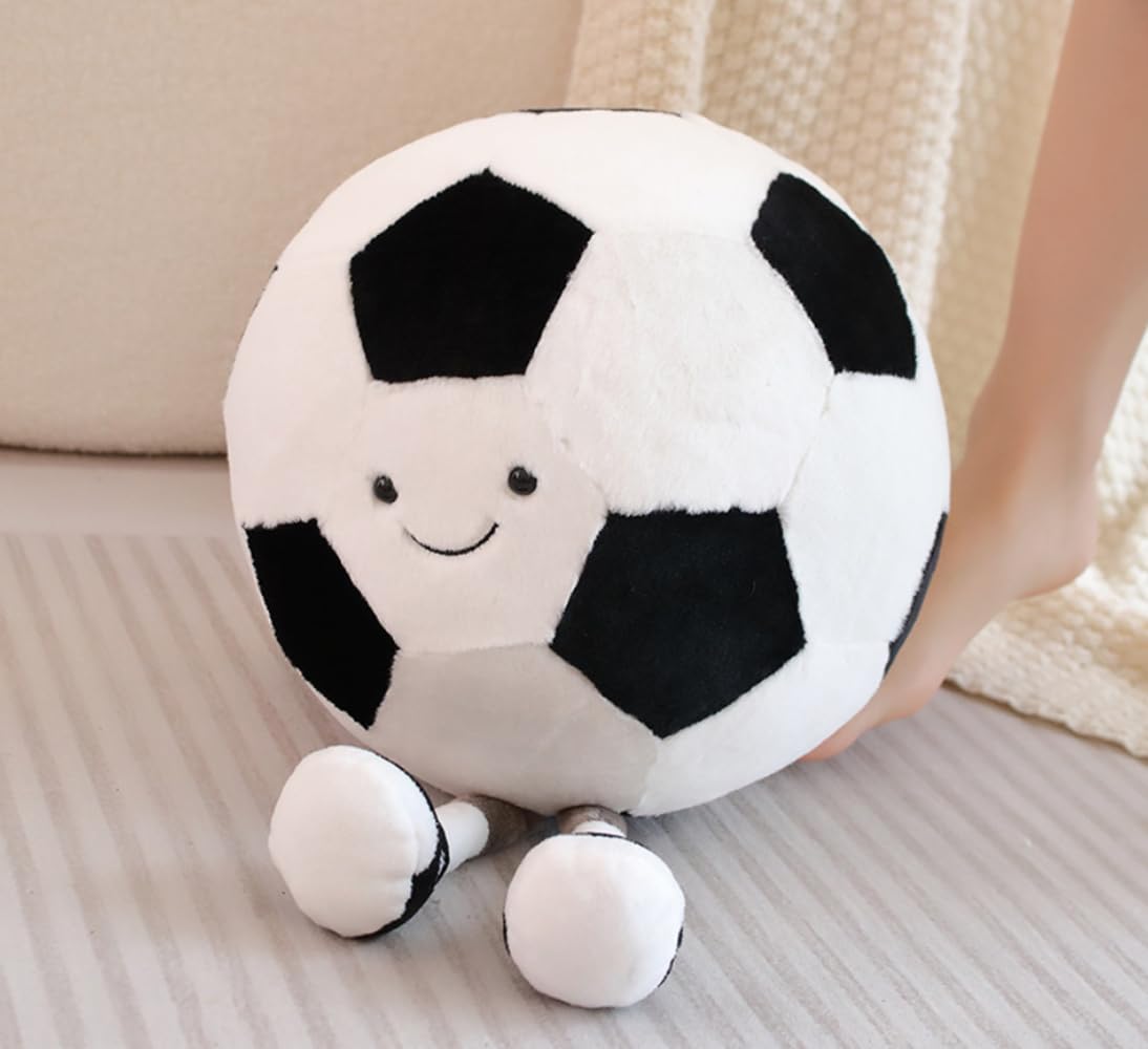 13.7inch Football Plush Toys,Rugby Stuffed Sports Balls Toy,with feet Creative Soccer Doll,Cute Fun Soft Plush Ball,Plush Stuffed Spherical Soft Toys